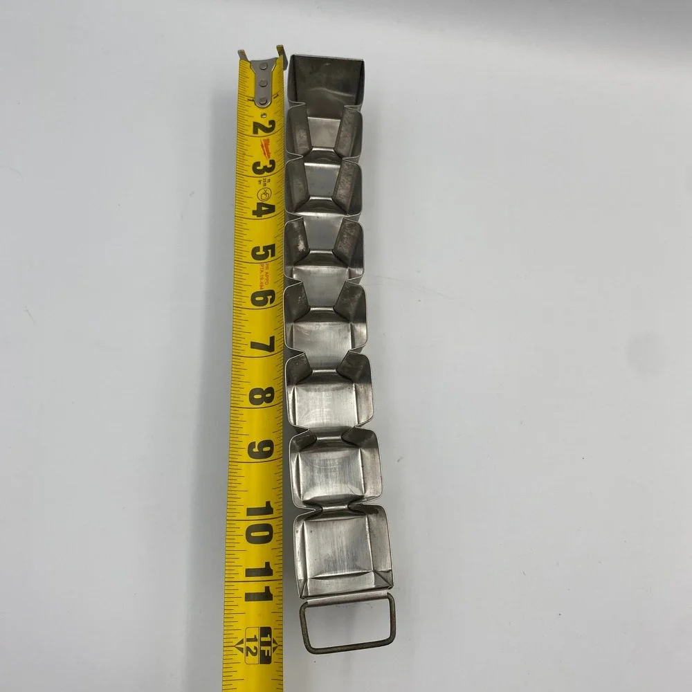 Vintage Industrial Metal‎ 8 Slot Ice Cube Tray Insert with Wire Handle Silver
